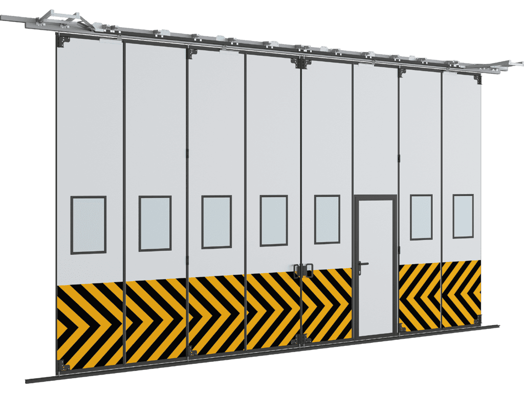 Промышленные складные ворота с нижней направляющей серии IFG-LG