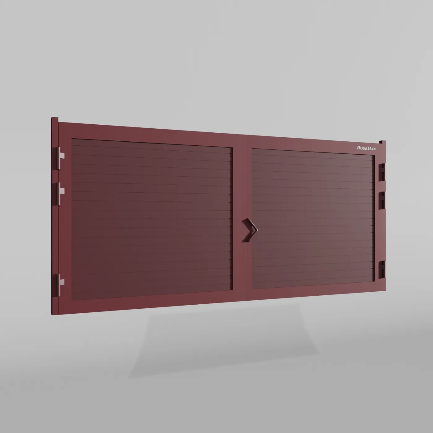 Распашные ворота DoorHan 4800х1900 цвета RAL 3005 (бордовый) с дизайном «доска» с автоматикой