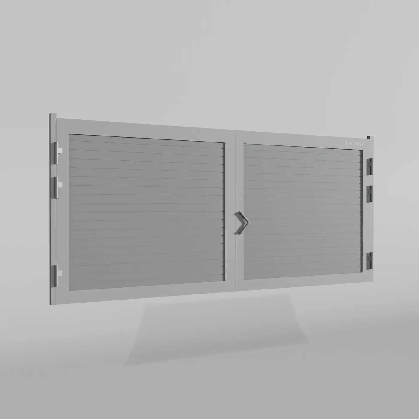 Распашные ворота DoorHan 4500х1000 цвета RAL 7004 (серый) с дизайном «доска» без автоматики