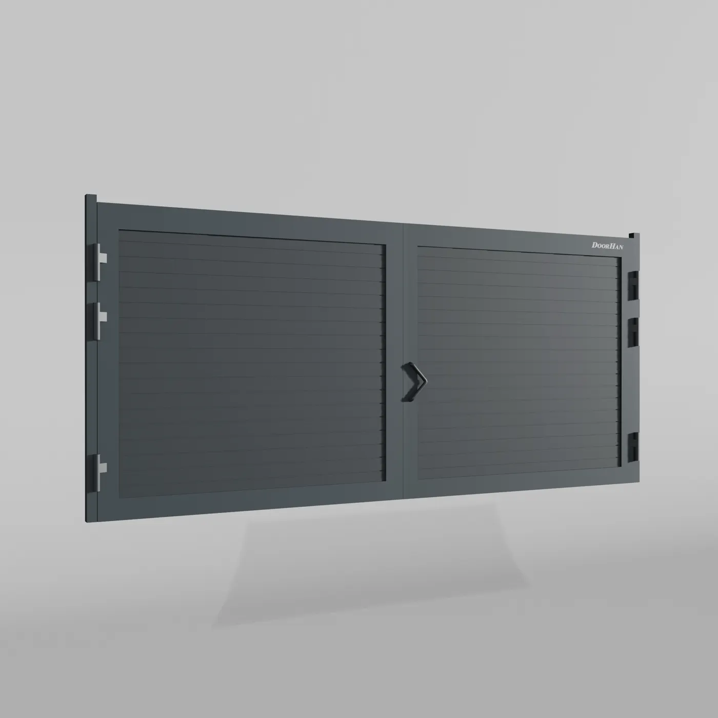 Распашные ворота DoorHan 2400х1200 цвета RAL 7016 (антрацит) с дизайном «доска» с автоматикой