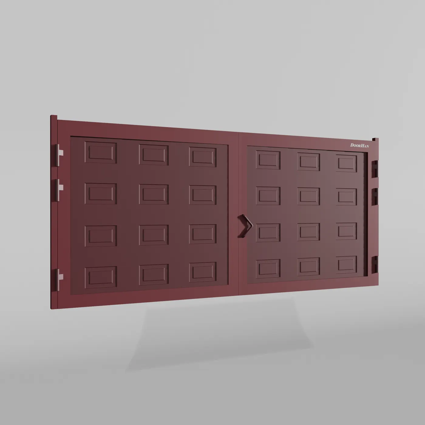 Распашные ворота DoorHan 3300х1000 цвета RAL 3005 (бордовый) с дизайном «филенка» с автоматикой