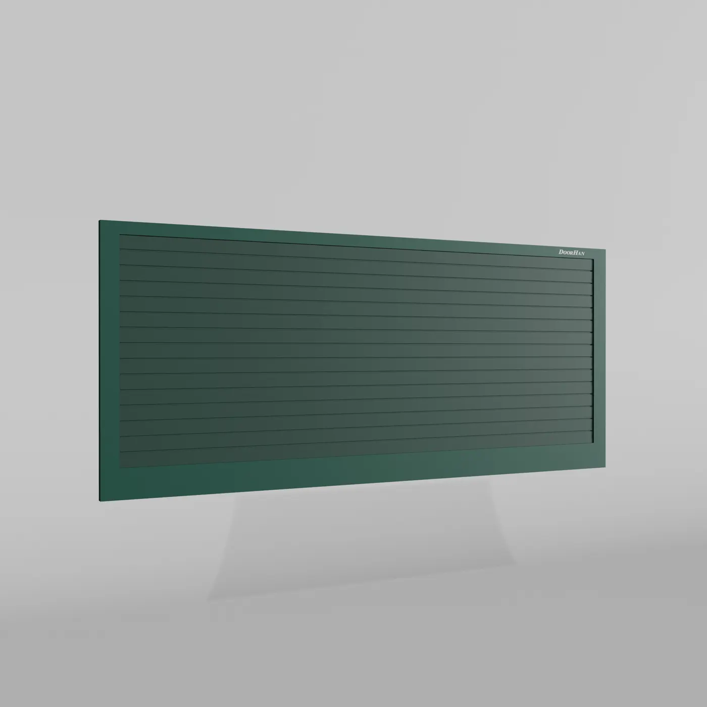 Откатные ворота DoorHan 4500х1500 цвета RAL 6005 (зелёный) с дизайном «доска» с автоматикой