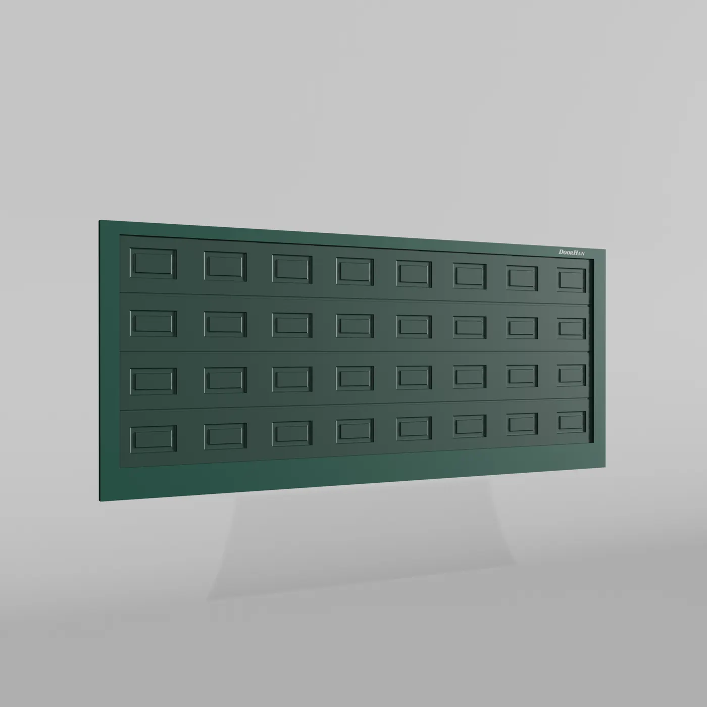 Откатные ворота DoorHan 4300х1600 цвета RAL 6005 (зелёный) с дизайном «филенка» с автоматикой
